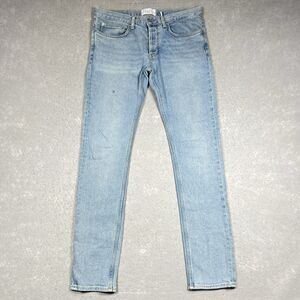 Sandro Paris Jeans Men’s 32 Skinny Fit Light Wash Button-Fly Designer 32x31